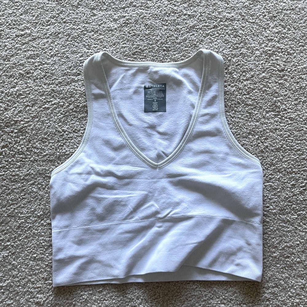Athleta White Aurora Ribbed Tank